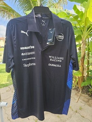 Men's Size small PUMA Williams Racing Rp Short Sleeve Polo Shirt Casual 94109101