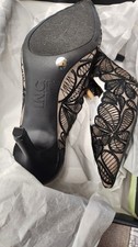 INC INTERNATIONAL CONCEPTS Woman's Embellished Pump Black and Tan 7 1/2