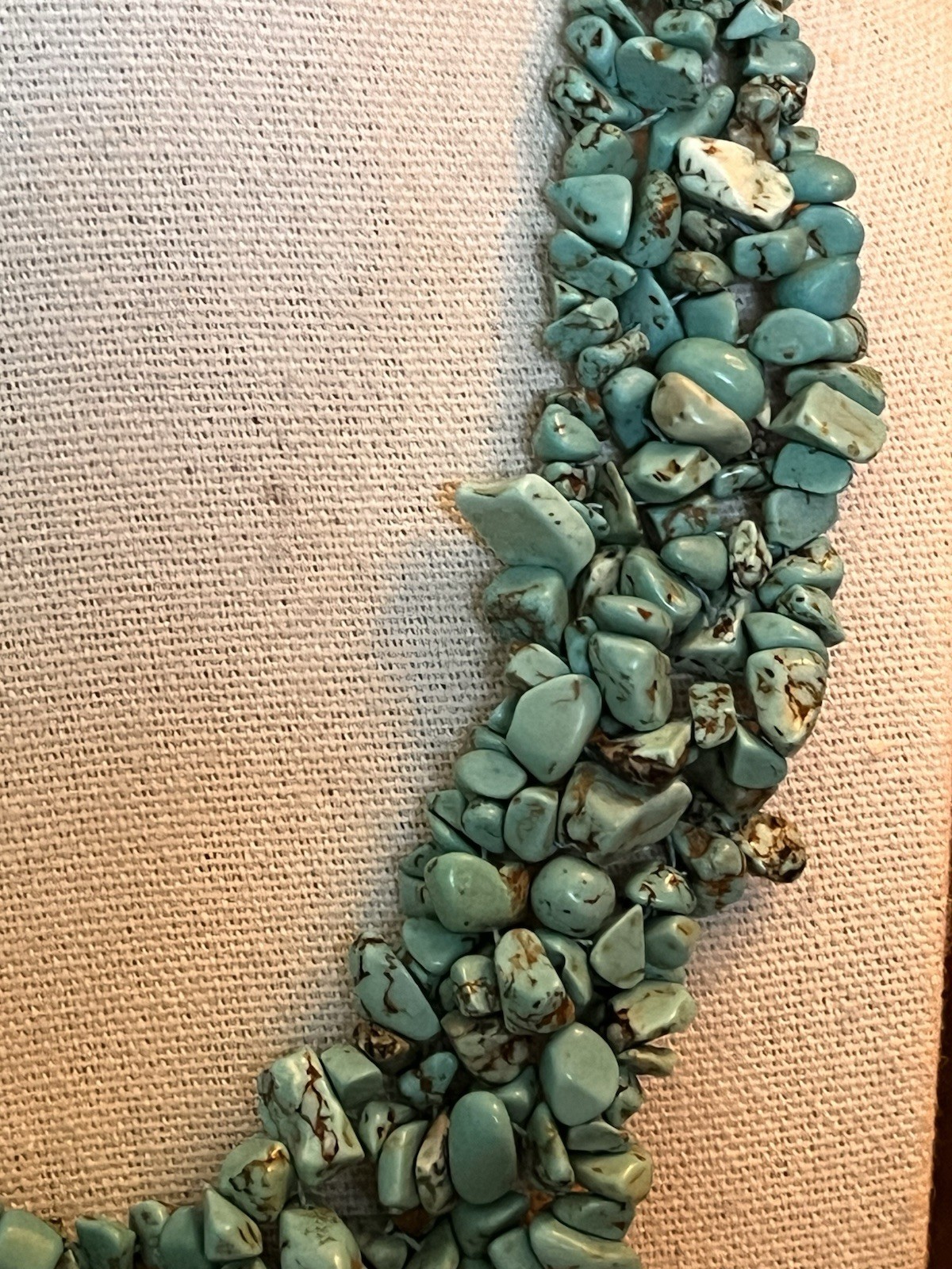 Stabilized Turquoise Chip Multi Strand Necklace H… - image 2