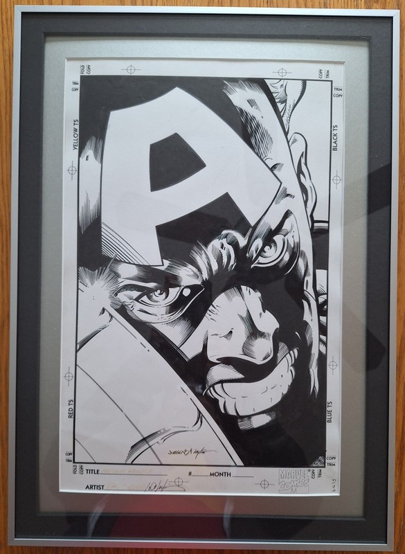 Captain America #41 ORIGINAL COVER ART - Dan Jurgens & Bob Layton - LEGENDARY!
