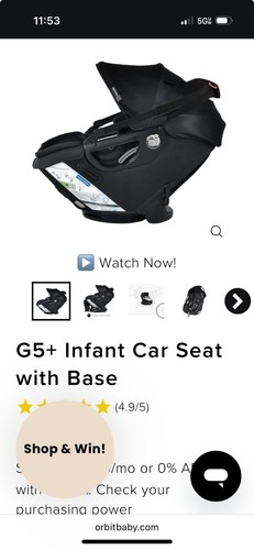 Merino Wool Orbit Baby G5 Car Infant with stroller  Seat
