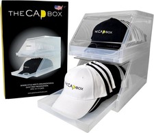 Hat Organizer Stackable Clear Storage Container for Baseball Caps with Sliding