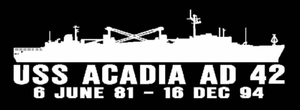 USS ACADIA AD 42 Street Sign 6 x 30 Military USN USS ACADIA AD 42 Street Sign 6 x 30 Military USN