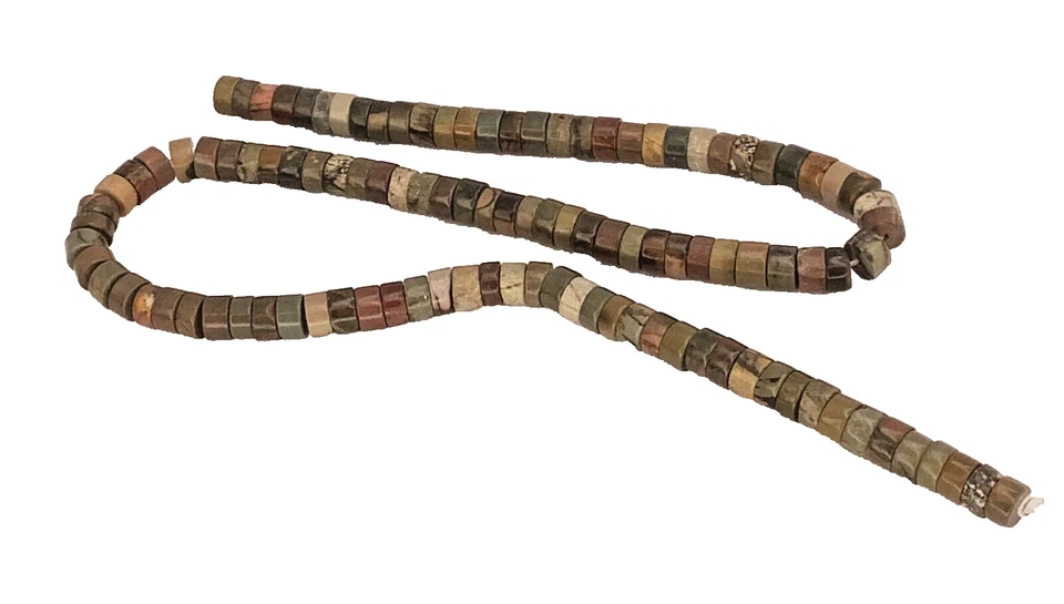 Natural Picasso Jasper Rondelle Disc Beads Spacer Thin Slice 15" Strand - Image 2 of 2