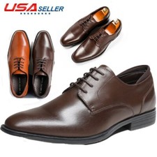 US Men's Dress Oxfords Shoes Cap Toe Lace Up Bussiness Fromal Shoes Size 6.5-15