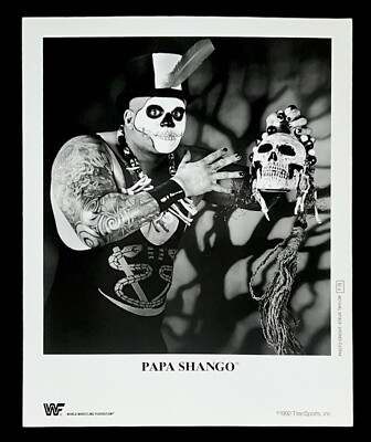 WWE PAPA SHANGO P-078 OFFICIAL LICENSED ORIGINAL 8X10 PROMO PHOTO 1992 GODFATHER
