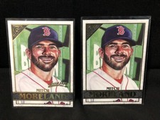 (2) 2020 Topps Gallery Artist Proof & Base Mitch Moreland # 84 Boston Red Sox