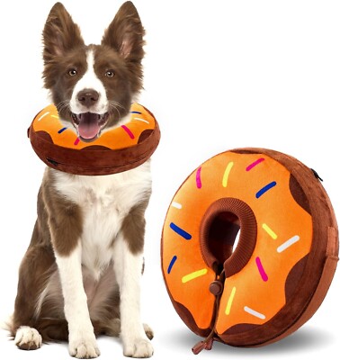 Petnex Doughnut Dog Cone Collar, Soft Protective Recovery Dog Collar (Large)
