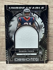 2022 Obsidian Dameon Pierce Silver Prizm Unbreakable Jumbo Patch RC /125