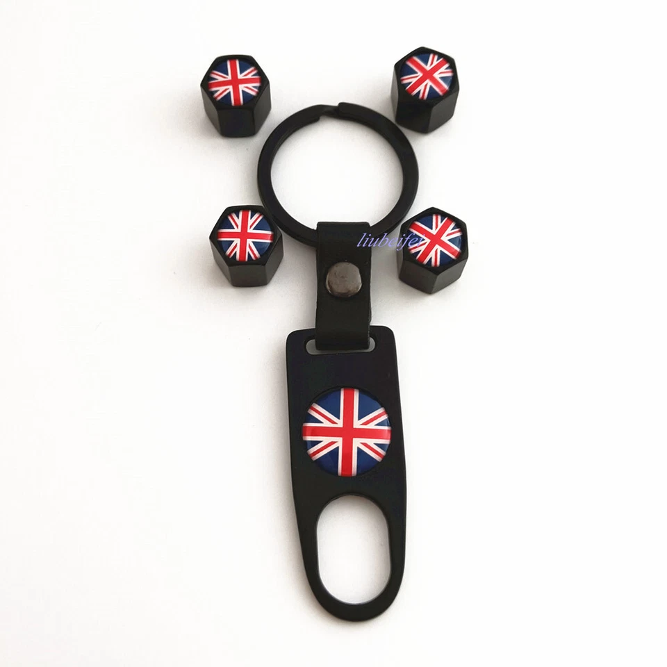 Red UNION JACK Flag Car Wheel Stem Cover Tire Air Valve Cap For MINI COUNTRYMAN - Image 3 of 4