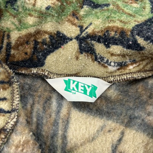 80S VINTAGE REALTREE FLEECE BOMBER JACKET MENS LARGE HUNTING FULL ZIP CAMO KEY - Picture 4 of 7