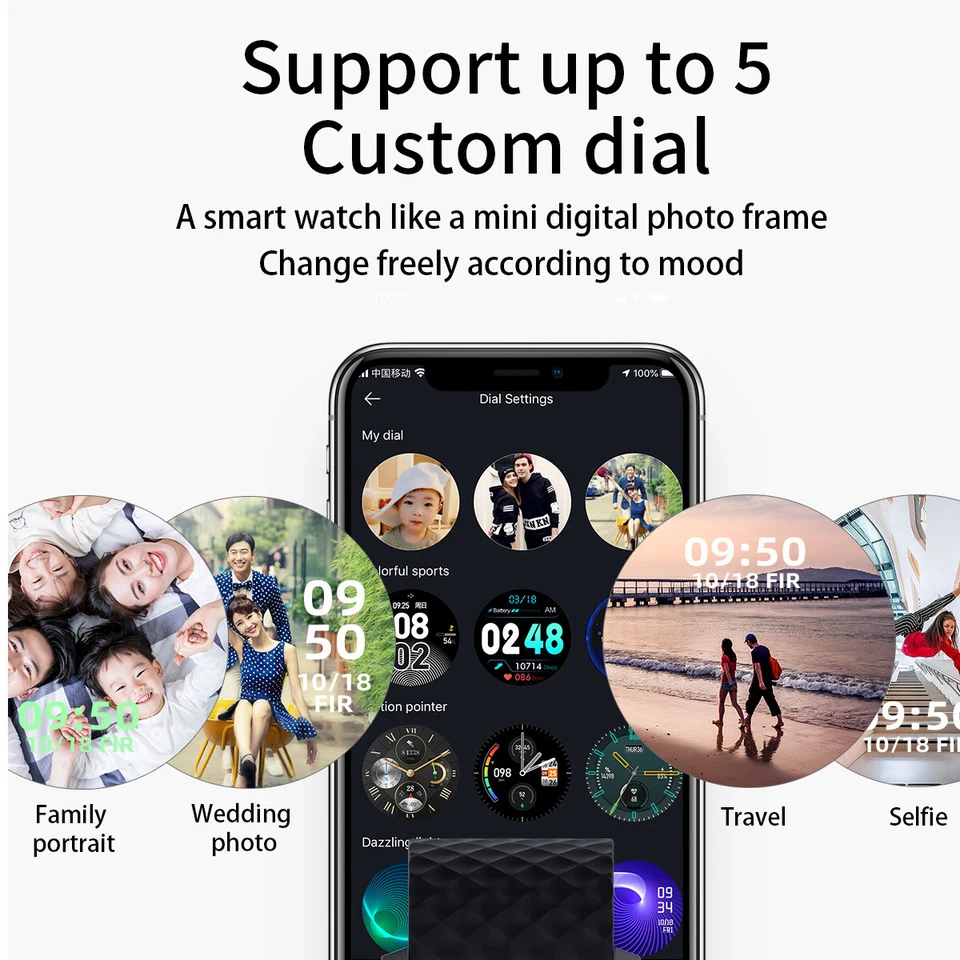 Reloj inteligente con pantalla táctil impermeable rastreador de actividad para teléfonos celulares Android iOS Foto 3 de 4