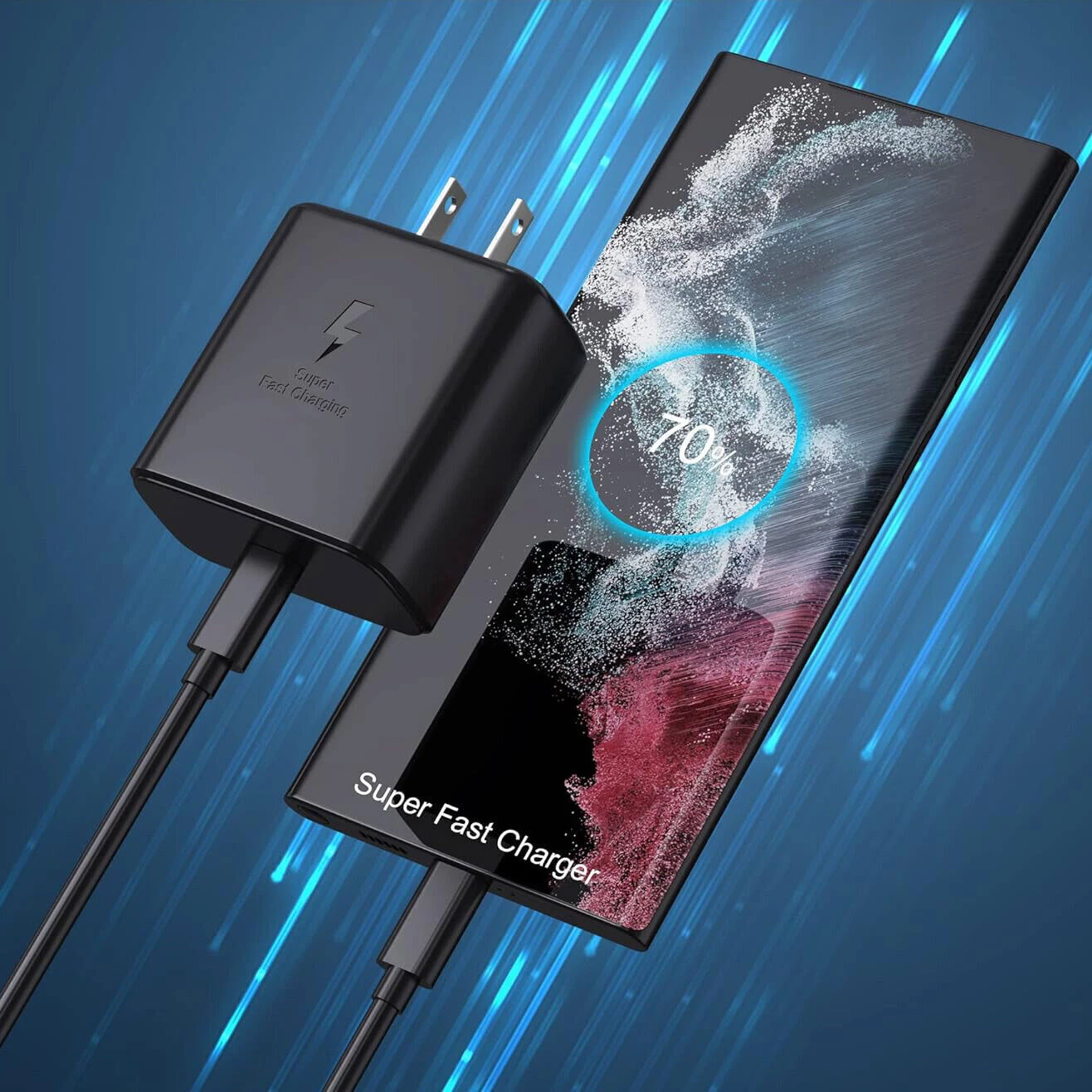 45w Type USB-C Super Fast Wall Charger +6FT Cable For Samsung Galaxy S23 S22 S21 image 10