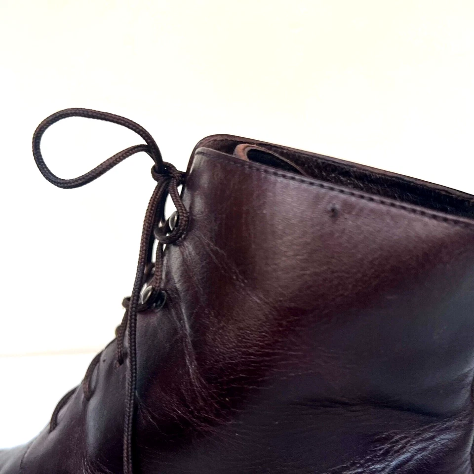 Vtg Eddie Bauer Leather Upper Lace-Up Ankle Boots Brown Italy Womens SZ 9.5W - Image 4 of 4