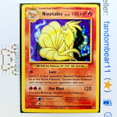 Ninetales HOLO RARE card 15/108 XY Evolutions Fox Pokemon TCG 2016