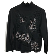 sf Oggio Oggi International Sweater Small??? Layered Mock Neck Made in Japan *