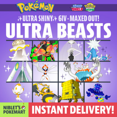   SHINY ULTRA BEASTS BUNDLE!   Maxed Out Rare Pokemon for Sword & Shield + Home!