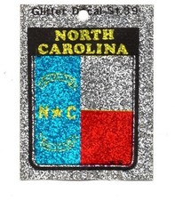 Lot of 12 North Carolina Glitter Decals Stickers - NOS - Free Shipping!