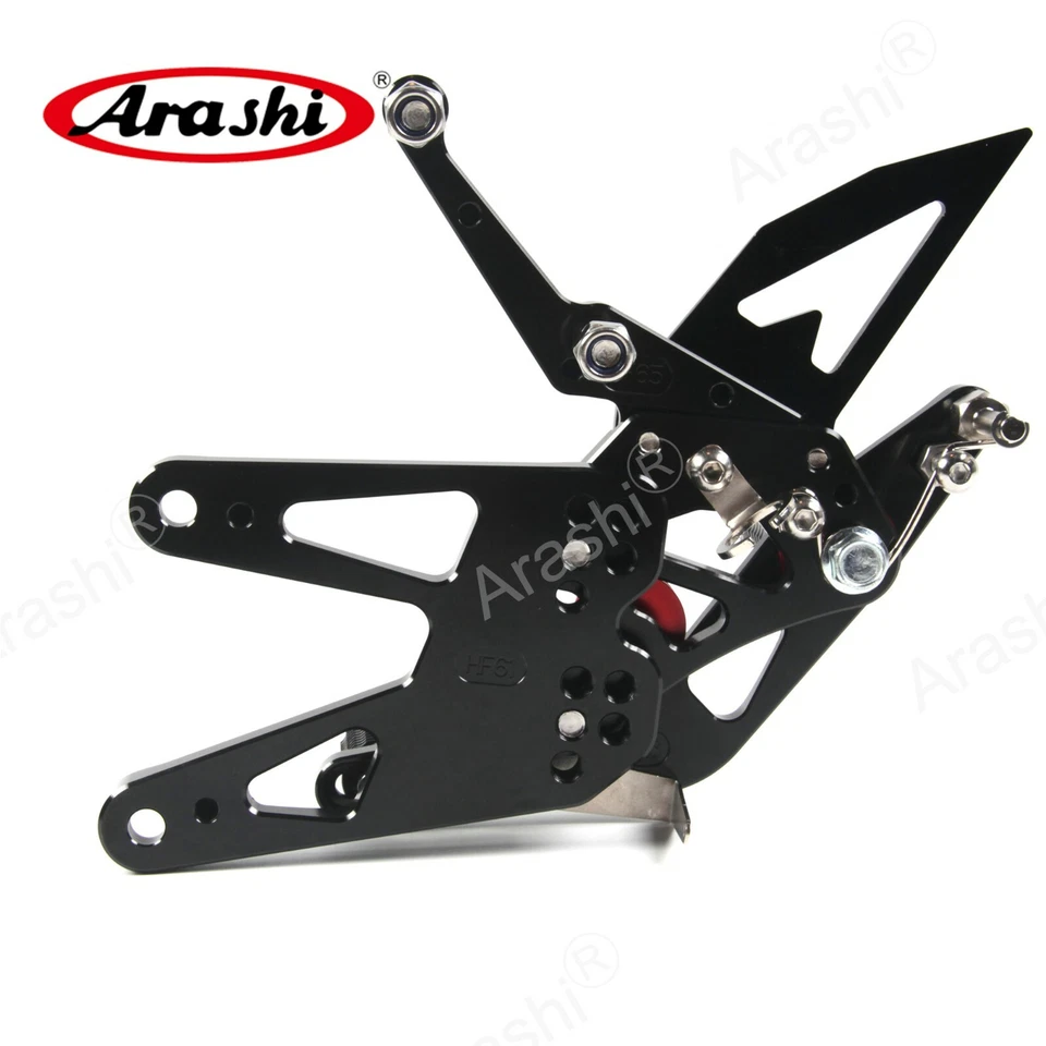 Para Yamaha YZF R6 2003 2004 2005 YZF-R6 Arashi NEGRO reposapiés de carreras juegos traseros Foto 4 de 4