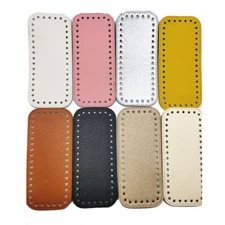 Rectangle Bottom Knitting PU Leather with Holes Bag DIY Crochet Accessories 