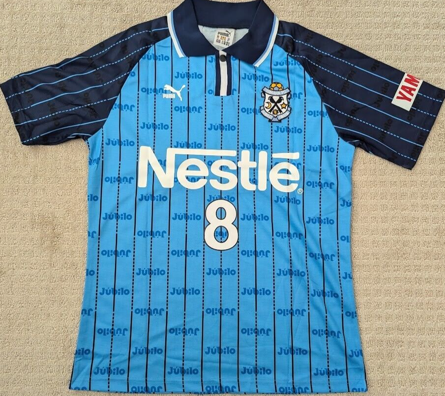1993 Dunga short sleeve Jubilo Iwata Home Blue Jersey - Size