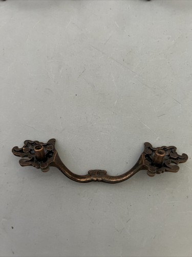 3x AJAX 990 French Provincial CABINET DRAWER Pulls Copper Brass 70s Shabby Chic - 第 8/11 張圖片
