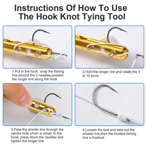 US NEW Fishing Knot Quick Tying Tool Line Clipper Snip Hook Nipper Tie Knotter - Picture 6 of 16