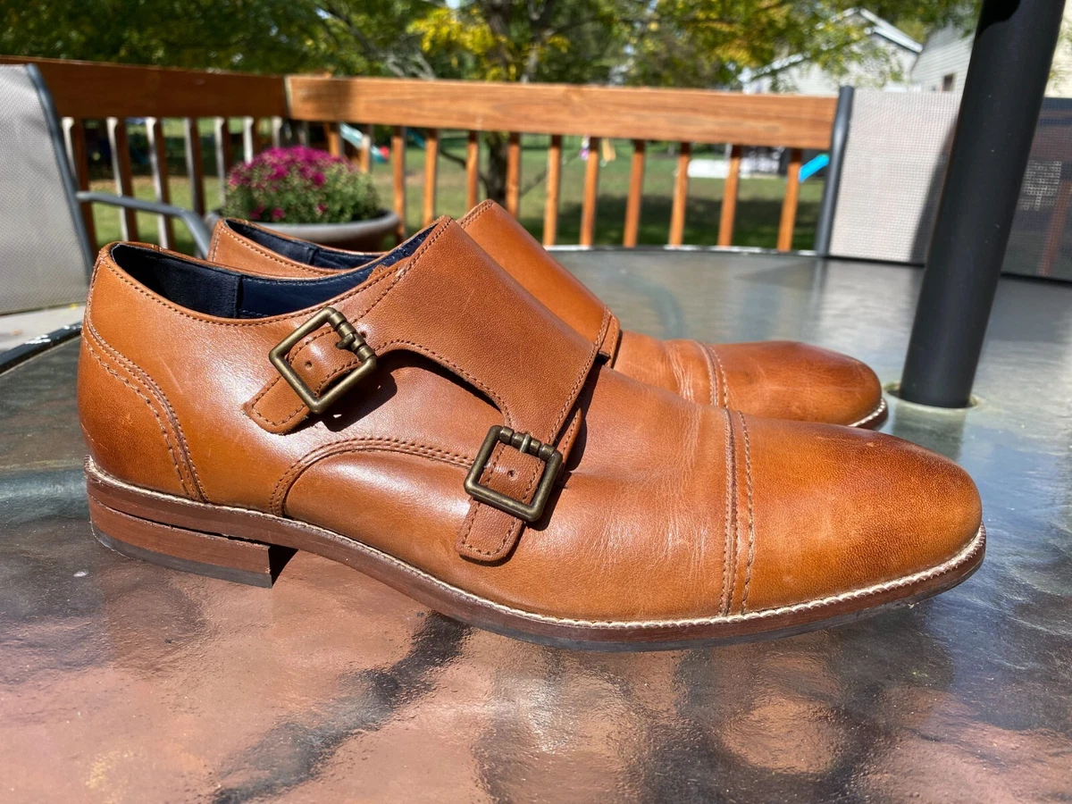 Cole Haan Harrison British Tan Leather Double Monk Strap Dress