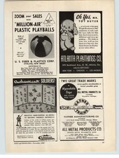 1947 PAPER AD Authenticast Toy All Metal Hand Pained Soldiers Comet Hafner Train