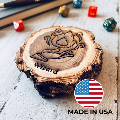 Dungeons and Dragons Real Wood Wizard DnD Coaster | DnD Accessories