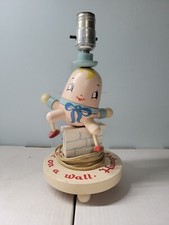 Vintage Humpty Dumpty Rhyme Child's Lamp - Underwriter Laboratories