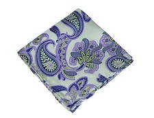 Lord R Colton Masterworks Pocket Square - Martim Vaz Silver Purple - 75 New
