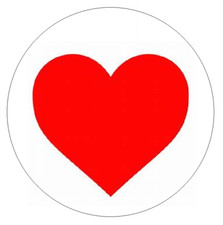 30 RED HEART ENVELOPE SEALS LABELS STICKERS 1.5" ROUND VALENTINES DAY