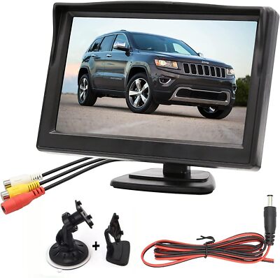 5 Inch HD Backup Camera Monitor Only Rear View Reverse Display Screen with Two B
