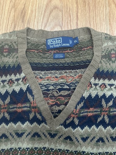 polo ralph lauren MENS SILK/linen Blend XL Multi-color - Picture 4 of 4