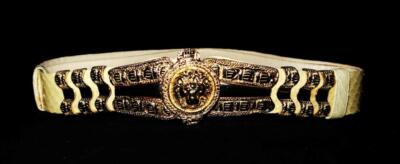 Judith Leiber Gold-Tone Belt, Lion Head, Snake Skin, 28  display picture 2