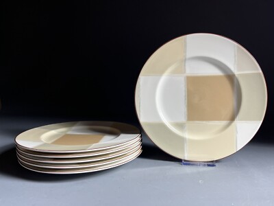 Noritake Mocha Java 7989 Accent Luncheon Plates 9 5/8'' - Lot of 6
