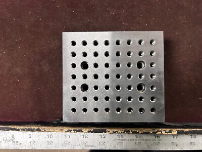 MACHINIST GrnCbE LATHE MILL Heavy Block Fixture Set Up Fixture Holes ...