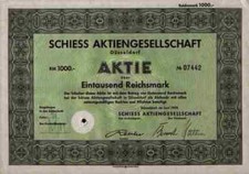 Schiess AG Düsseldorf Vulkan Brema WEMA Aschersleben 1000 RM 1939 Budowa maszyn