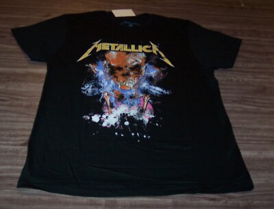 VINTAGE STYLE METALLICA SKULL Metal Band T-Shirt MENS MEDIUM NEW