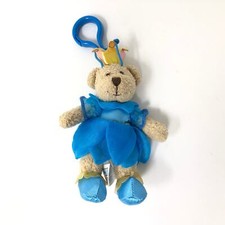 Animal Alley Fairy Bear Plush Backpack Clip Blue Outfit Crown 5" Mini Teddy