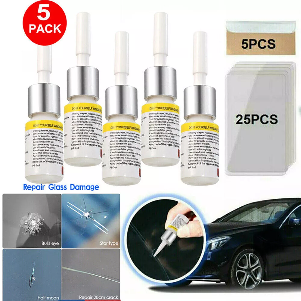 5X Auto Glass Nano Repair Fluid Car Windshield Resin Crack Tool Kit Crack