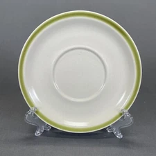 Stonybrook Stoneware by Japan Saucer 6 1/4" Yellow Flowers Green Band Vintage