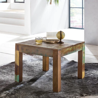 FineBuy Table Basse Bois Massif 60x47x60cm Table en bois Table d'appoint Shabby - Photo 1/4