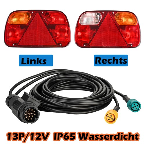 Anhänger Rückleuchte 13 Polig Rückleuchten Set Für Anhänger Rücklicht Beleuchtung 13 Polig 12V 5.5m Kabelsatz Rücklicht Anhänger