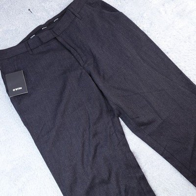 O'STIN Women Charcoal Gray Wool Blend Classic Straight Leg Dress Pants XL MP6011