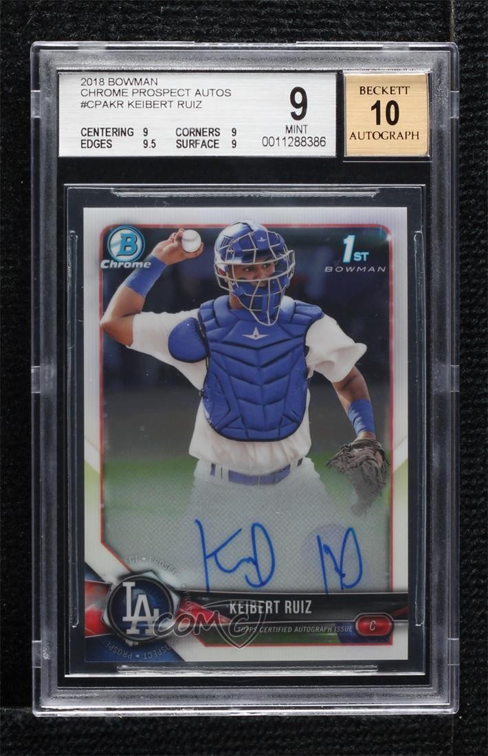 2018 Bowman Chrome Prospect Auto Keibert Ruiz #CPA-KR BGS 9 MINT Auto 4d3