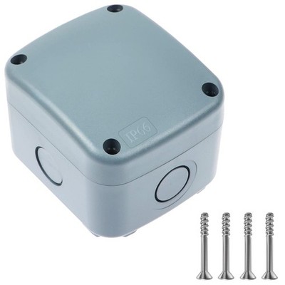Small Weatherproof Electrical Junction Box Outdoor Enclosure 86x74x62mm Grey 1PK