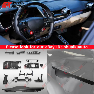 Dry Carbon Interior Console Cover Trim Kit For Ferrari 812 Superfast Plain Weave