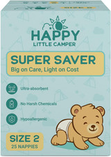 Super Saver Nappies, Size 2 (4 - 7Kg) 25 Count | Budget-Friendly Disposable Baby